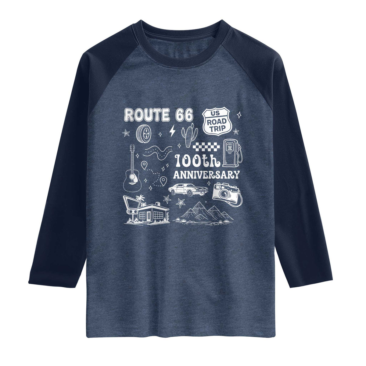 Route Highway 66 100th Anniversary Raglan Shirt The Mother Road Centennial