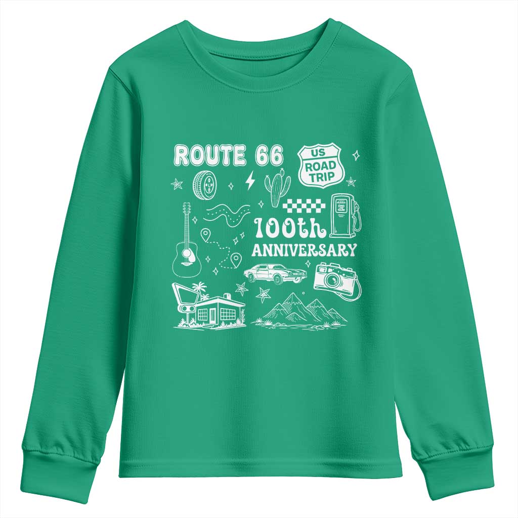 Route Highway 66 100th Anniversary Youth Sweatshirt The Mother Road Centennial