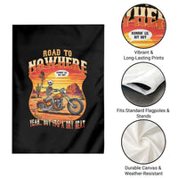 Funny Route Highway 66 Biker Skeleton Garden Flag Road To Adventure