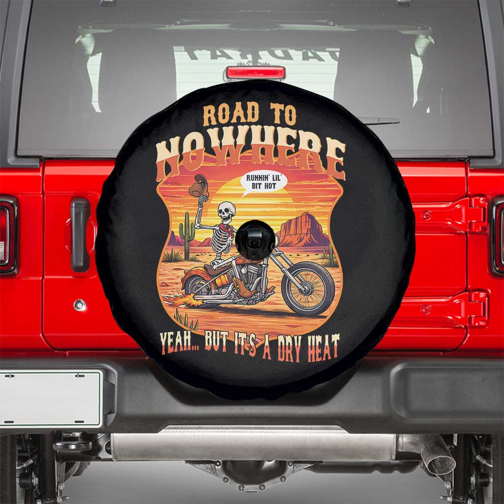 Funny Route Highway 66 Biker Skeleton Spare Tire Cover Road To Adventure