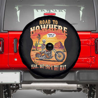 Funny Route Highway 66 Biker Skeleton Spare Tire Cover Road To Adventure