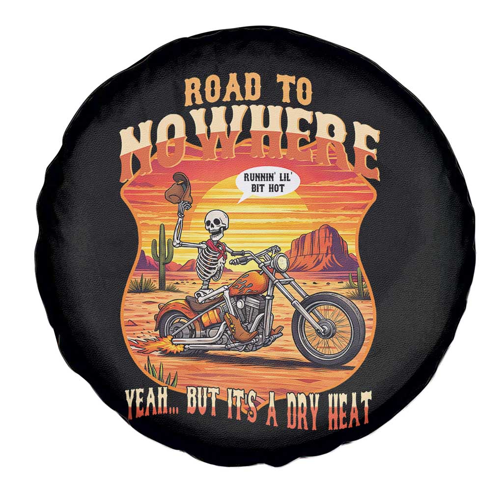 Funny Route Highway 66 Biker Skeleton Spare Tire Cover Road To Adventure