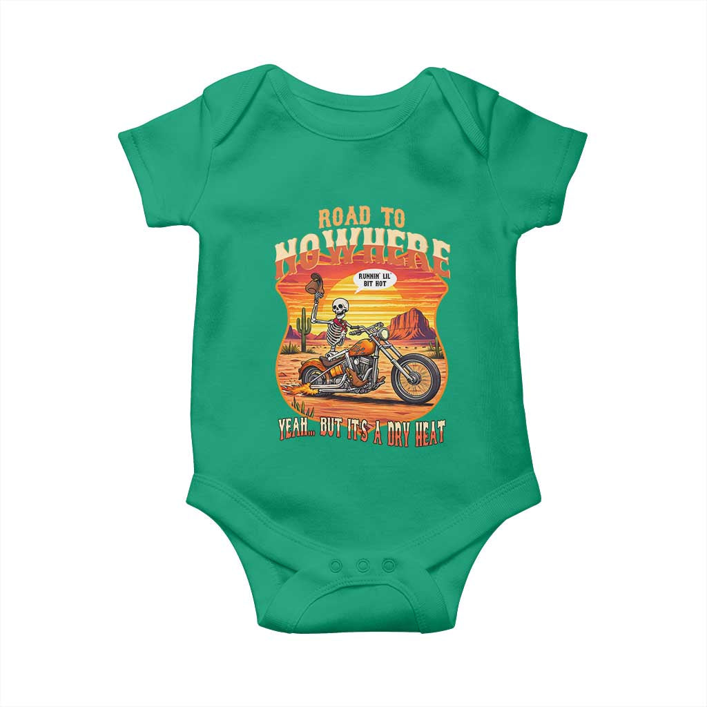 Funny Route Highway 66 Biker Skeleton Baby Onesie Road To Adventure