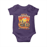 Funny Route Highway 66 Biker Skeleton Baby Onesie Road To Adventure