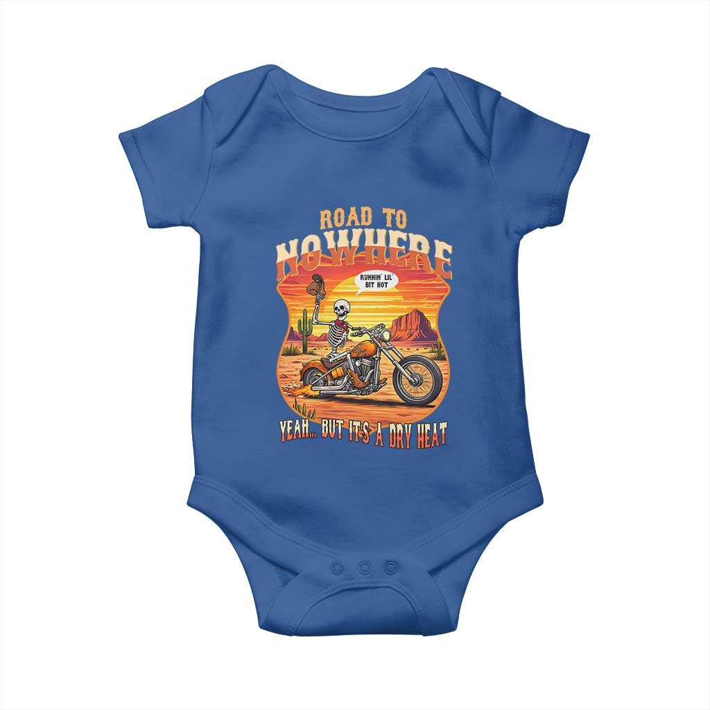 Funny Route Highway 66 Biker Skeleton Baby Onesie Road To Adventure