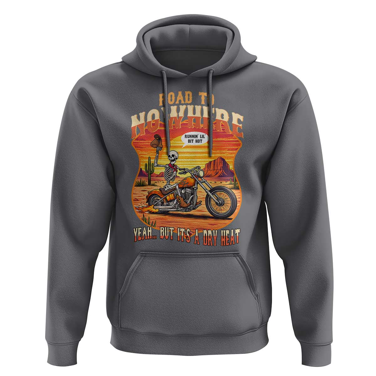 Funny Route Highway 66 Biker Skeleton Hoodie Road To Adventure
