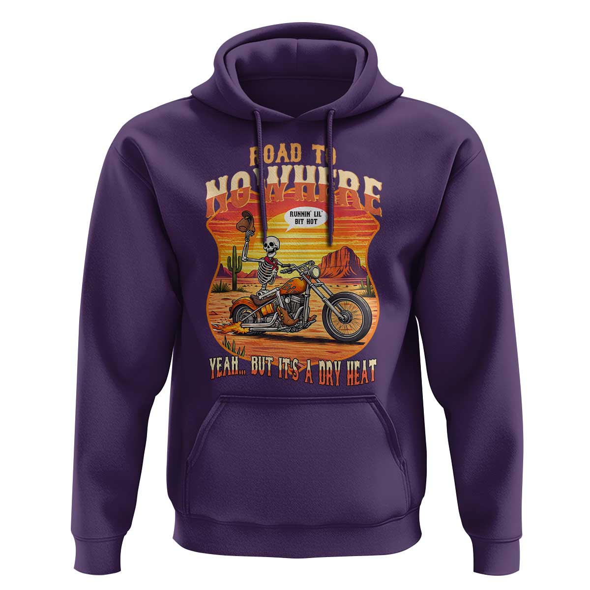 Funny Route Highway 66 Biker Skeleton Hoodie Road To Adventure