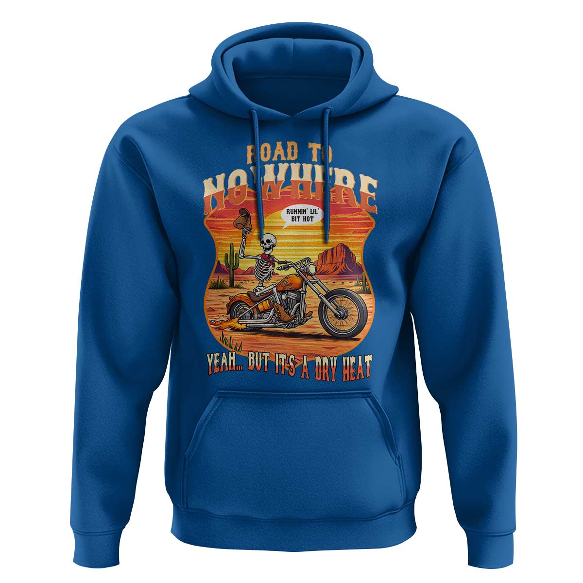 Funny Route Highway 66 Biker Skeleton Hoodie Road To Adventure