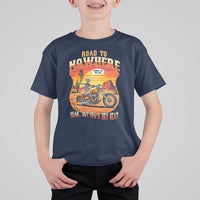 Funny Route Highway 66 Biker Skeleton T Shirt For Kid Road To Adventure