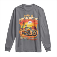 Funny Route Highway 66 Biker Skeleton Long Sleeve Shirt Road To Adventure