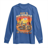 Funny Route Highway 66 Biker Skeleton Long Sleeve Shirt Road To Adventure