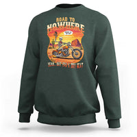 Funny Route Highway 66 Biker Skeleton Sweatshirt Road To Adventure