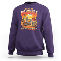 Funny Route Highway 66 Biker Skeleton Sweatshirt Road To Adventure