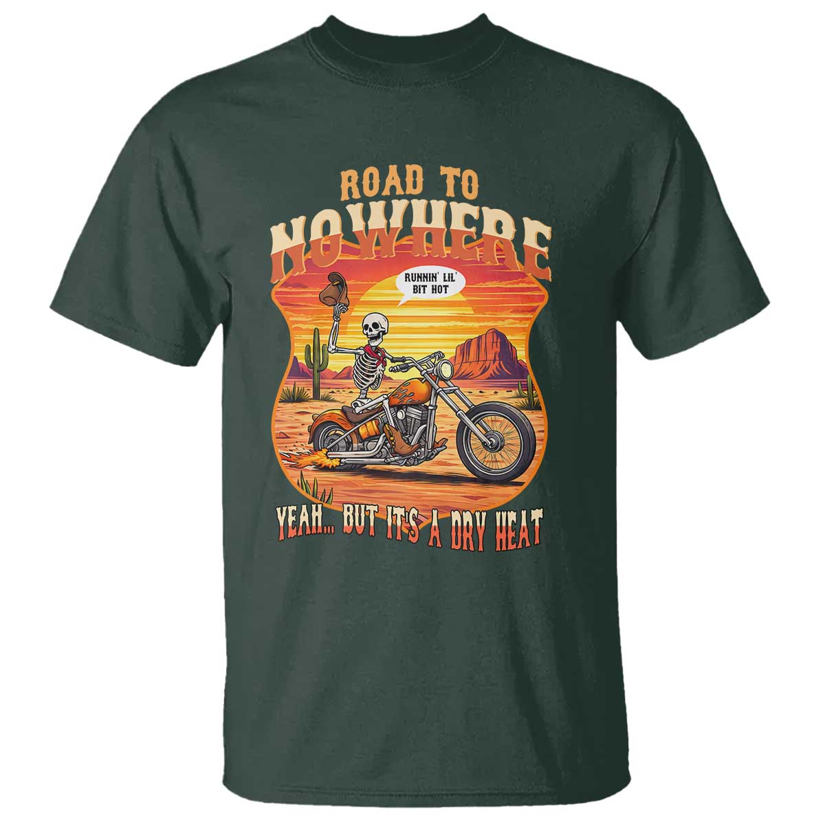 Funny Route Highway 66 Biker Skeleton T Shirt Road To Adventure