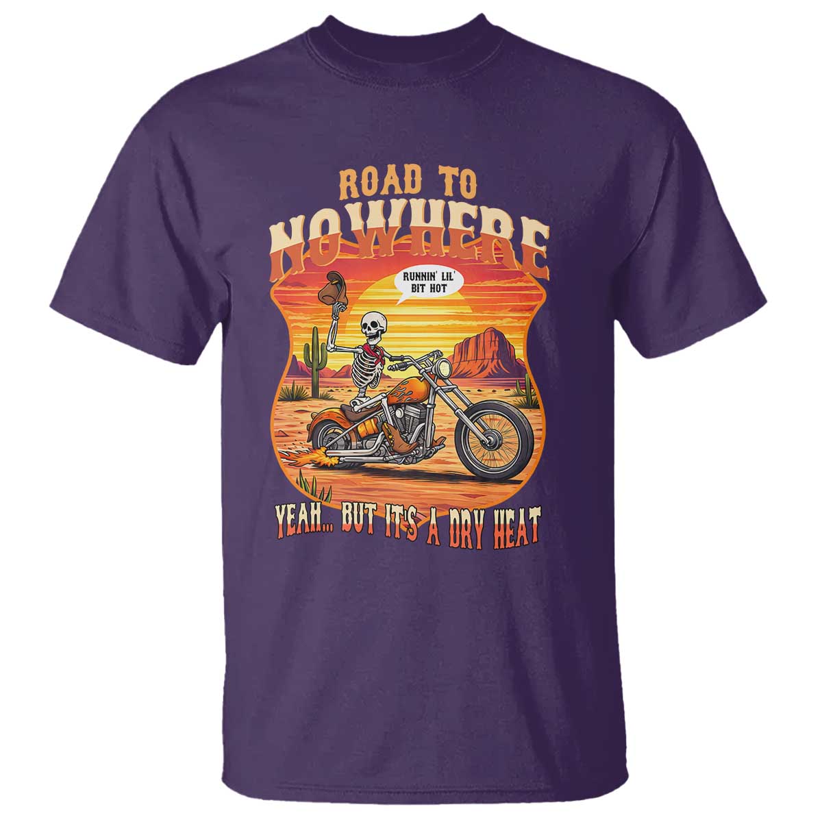 Funny Route Highway 66 Biker Skeleton T Shirt Road To Adventure