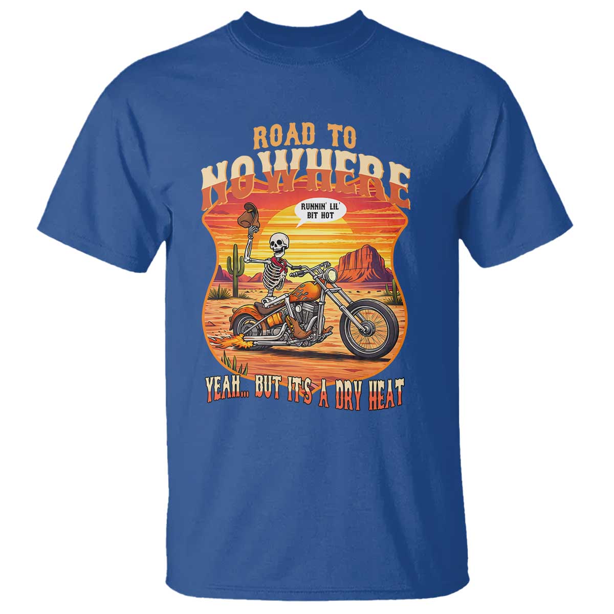 Funny Route Highway 66 Biker Skeleton T Shirt Road To Adventure