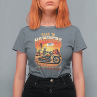 Funny Route Highway 66 Biker Skeleton T Shirt For Women Road To Adventure