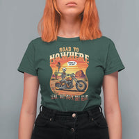 Funny Route Highway 66 Biker Skeleton T Shirt For Women Road To Adventure