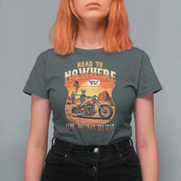 Funny Route Highway 66 Biker Skeleton T Shirt For Women Road To Adventure