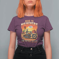 Funny Route Highway 66 Biker Skeleton T Shirt For Women Road To Adventure