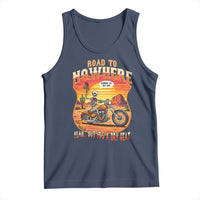 Funny Route Highway 66 Biker Skeleton Tank Top Road To Adventure