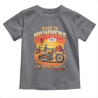 Funny Route Highway 66 Biker Skeleton Toddler T Shirt Road To Adventure