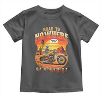 Funny Route Highway 66 Biker Skeleton Toddler T Shirt Road To Adventure