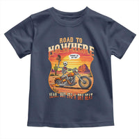 Funny Route Highway 66 Biker Skeleton Toddler T Shirt Road To Adventure