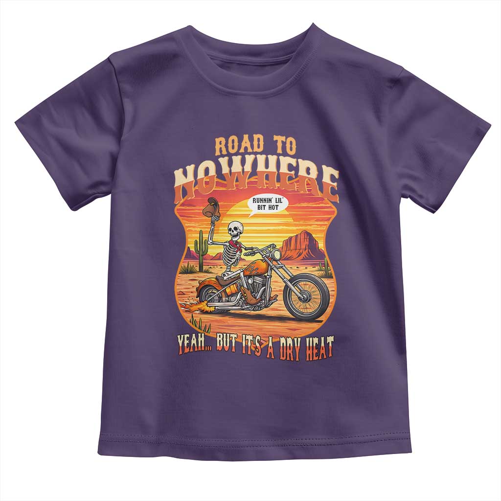 Funny Route Highway 66 Biker Skeleton Toddler T Shirt Road To Adventure