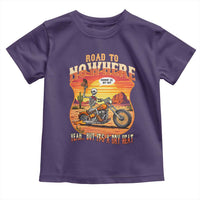 Funny Route Highway 66 Biker Skeleton Toddler T Shirt Road To Adventure