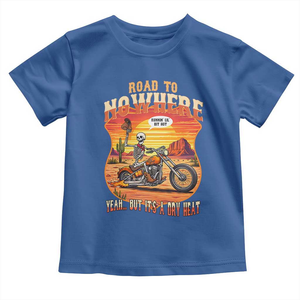 Funny Route Highway 66 Biker Skeleton Toddler T Shirt Road To Adventure