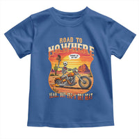 Funny Route Highway 66 Biker Skeleton Toddler T Shirt Road To Adventure