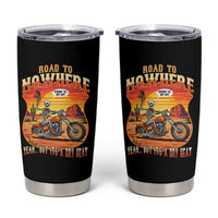 Funny Route Highway 66 Biker Skeleton Tumbler Cup Road To Adventure