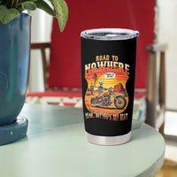 Funny Route Highway 66 Biker Skeleton Tumbler Cup Road To Adventure