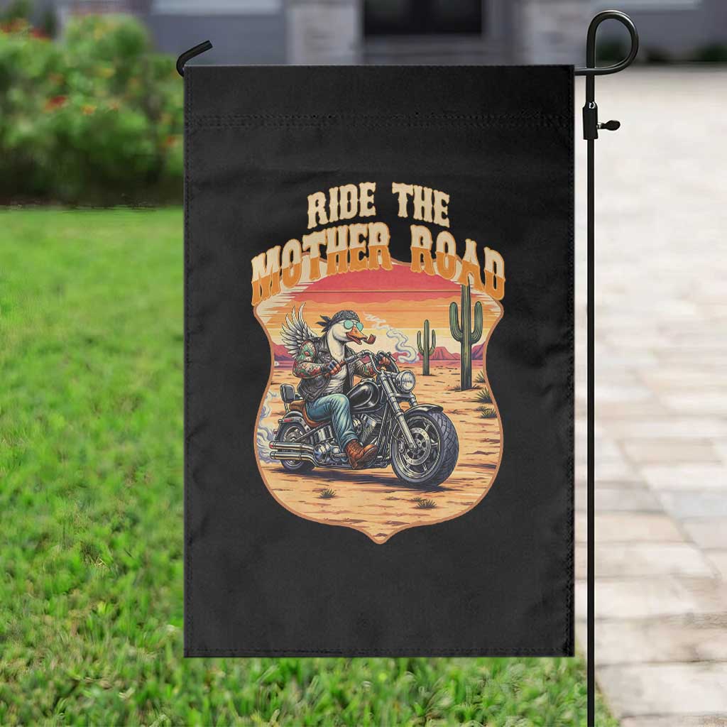Funny Route Highway 66 Goose Biker Garden Flag Ride The Mother Road