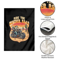 Funny Route Highway 66 Goose Biker Garden Flag Ride The Mother Road