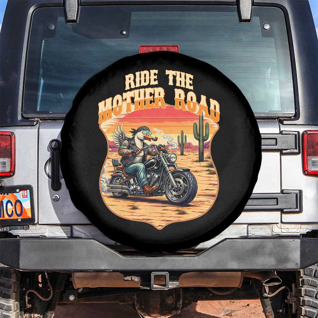 Funny Route Highway 66 Goose Biker Spare Tire Cover Ride The Mother Road