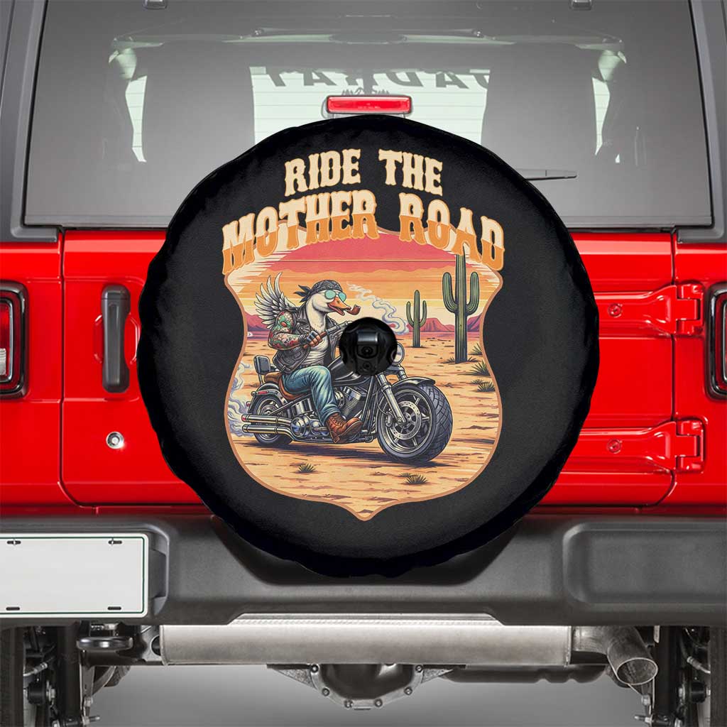Funny Route Highway 66 Goose Biker Spare Tire Cover Ride The Mother Road
