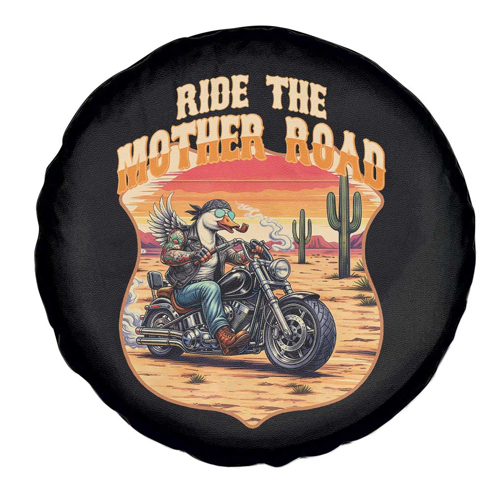 Funny Route Highway 66 Goose Biker Spare Tire Cover Ride The Mother Road