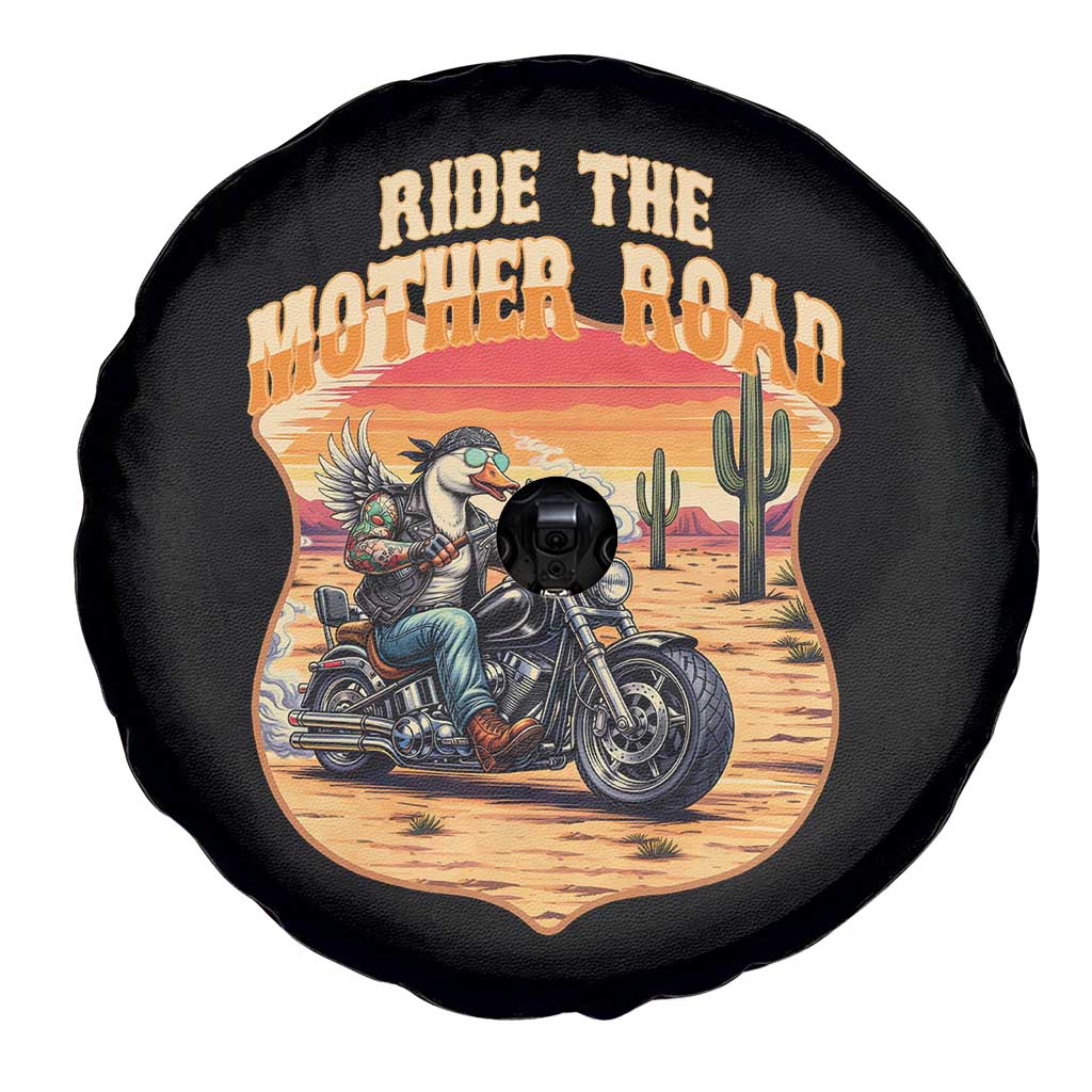 Funny Route Highway 66 Goose Biker Spare Tire Cover Ride The Mother Road