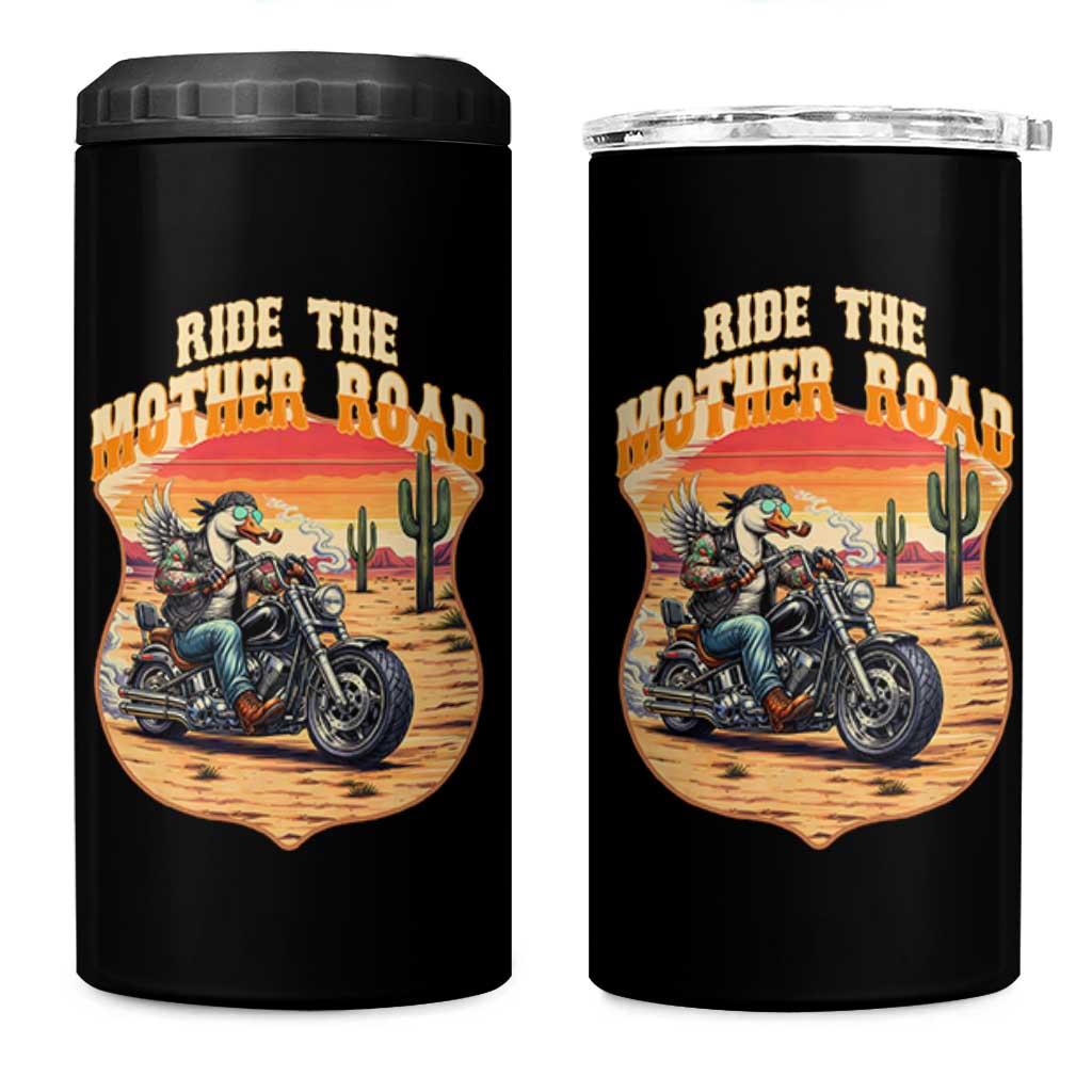 Funny Route Highway 66 Goose Biker 4 in 1 Can Cooler Tumbler Ride The Mother Road