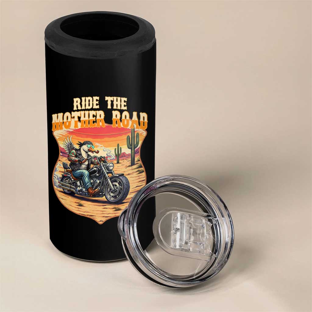 Funny Route Highway 66 Goose Biker 4 in 1 Can Cooler Tumbler Ride The Mother Road