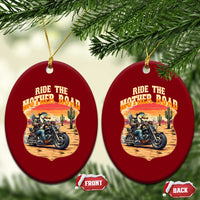 Funny Route Highway 66 Goose Biker Ceramic Ornament Ride The Mother Road