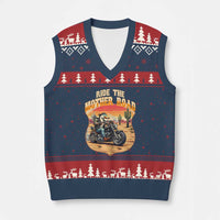 Funny Route Highway 66 Goose Biker V-Neck Knit Sweater Vest Ride The Mother Road