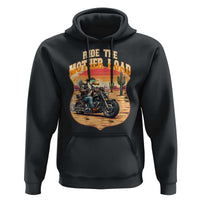 Funny Route Highway 66 Goose Biker Hoodie Ride The Mother Road