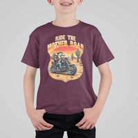 Funny Route Highway 66 Goose Biker T Shirt For Kid Ride The Mother Road
