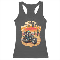 Funny Route Highway 66 Goose Biker Racerback Tank Top Ride The Mother Road