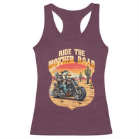 Funny Route Highway 66 Goose Biker Racerback Tank Top Ride The Mother Road