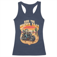 Funny Route Highway 66 Goose Biker Racerback Tank Top Ride The Mother Road