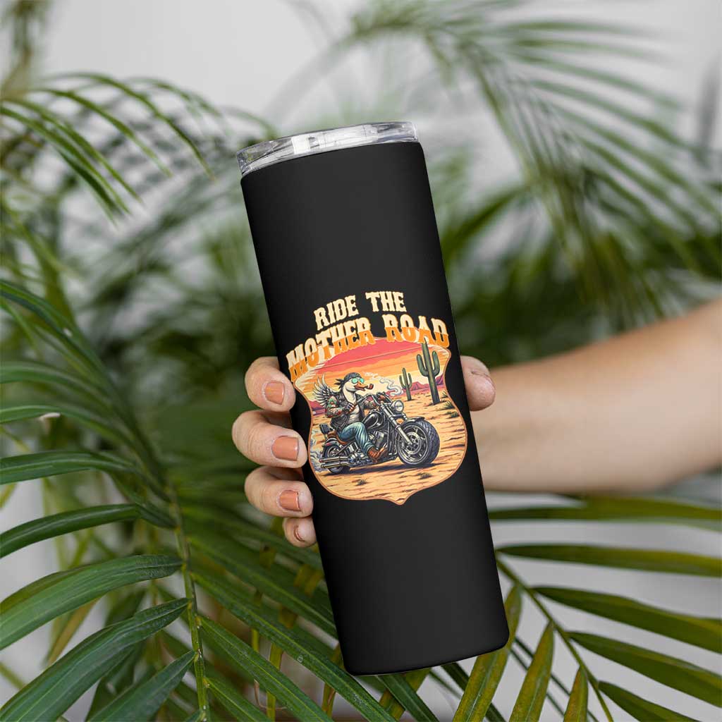 Funny Route Highway 66 Goose Biker Skinny Tumbler Ride The Mother Road
